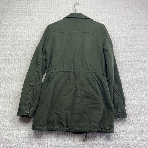 Y2K Vans Button Up Military Green Canvas Utility Jacket Pockets Tech Women S - Picture 9 of 12